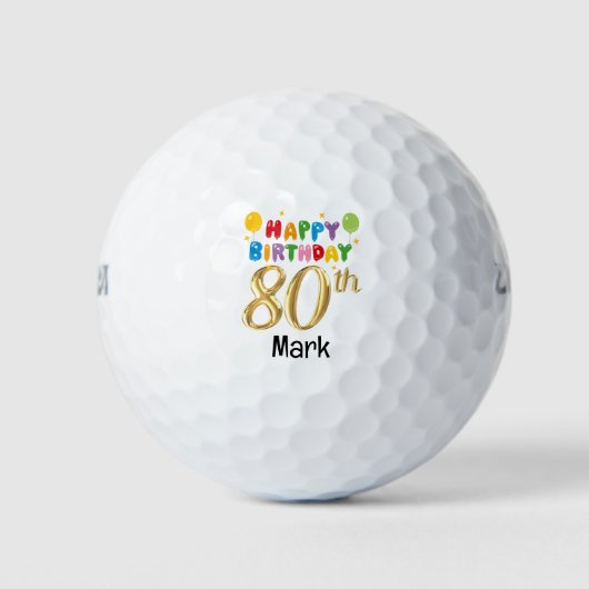 Golf 80ste verjaardag voor Golfer Golfballen (Voorkant)
