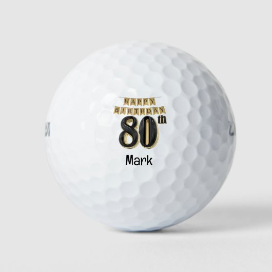 Golf 80ste verjaardag voor Golfer Golfballen (Voorkant)
