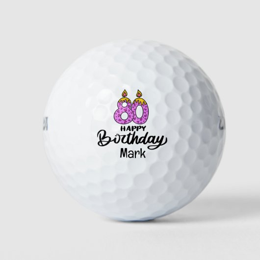 Golf 80ste verjaardag voor Golfer Golfballen (Voorkant)