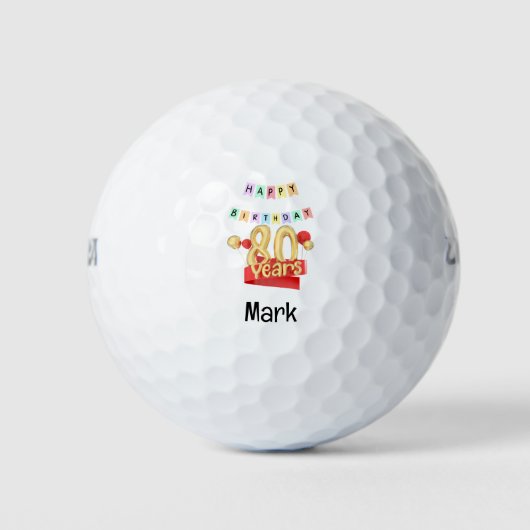 Golf 80ste verjaardag voor Golfer Golfballen (Voorkant)