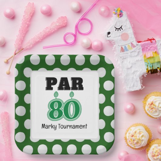 Golf 80ste verjaardag voor Golfer Papieren Bordje (Feest)