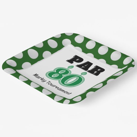 Golf 80ste verjaardag voor Golfer Papieren Bordje (Gebogen)