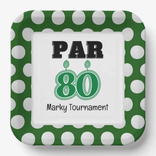 Golf 80ste verjaardag voor Golfer Papieren Bordje (Voorkant)