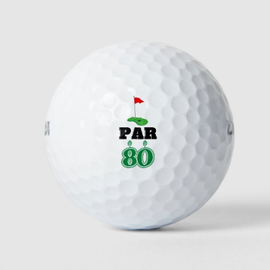 Golf 80ste verjaardag voor u met Golf Vlag Golfballen (Voorkant)