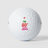 Golf 80ste verjaardag voor u met Golf Vlag Golfballen (Voorkant)