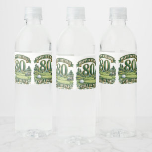 Golf 80ste verjaardag waterfles etiket