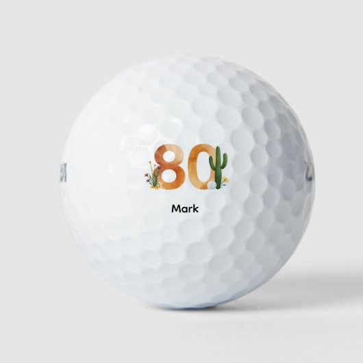 Golf 80th  Birthday  Arizona themed Golfballen (Voorkant)