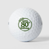 Golf 80th Birthday for golfer Golfballen (Voorkant)