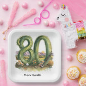 Golf 80th Birthday with golf ball Arizona golfer Papieren Bordje (Feest)