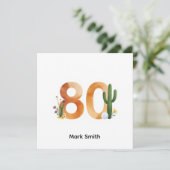 Golf 80th Birthday with golf ball for golfer Kaart (Staand voorkant)