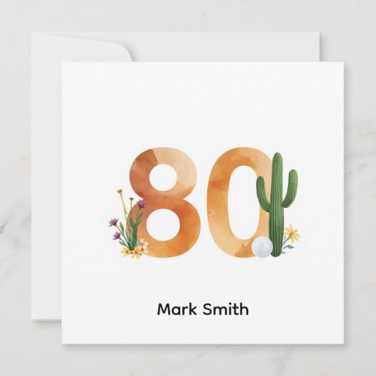 Golf 80th Birthday with golf ball for golfer Kaart (Voorkant)