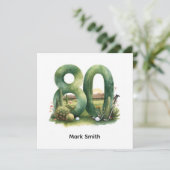 Golf 80th Birthday with golf ball for golfer Kaart (Staand voorkant)