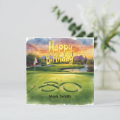 Golf 80th Birthday with golf ball for golfer Kaart (Staand voorkant)