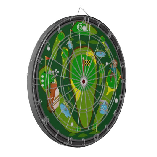 Golf 9-Hole Water Hazard Dartboard Dartbord (Voorkant Links)