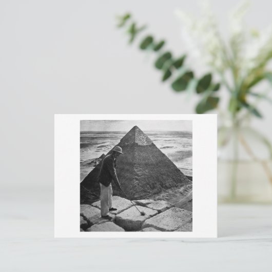 Golf aan de Pyramide Zwart-wit Briefkaart (Staand voorkant)