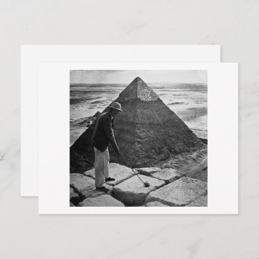 Golf aan de Pyramide Zwart-wit Briefkaart (Voorkant / Achterkant)