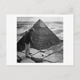 Golf aan de Pyramide  Zwart-wit Briefkaart
