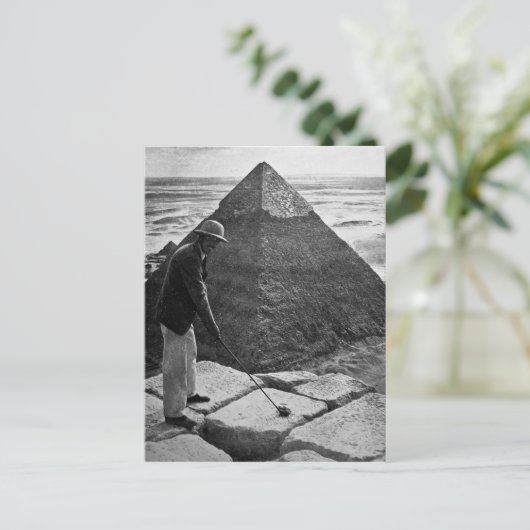 Golf aan de Pyramide Zwart-wit Briefkaart (Staand voorkant)