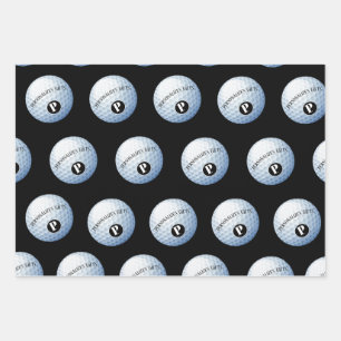 Golf - Aangepaste monogram - Papierblad voor het o Inpakpapier Vel