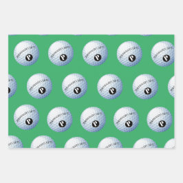 Golf - Aangepaste monogram - Papierblad voor het o Inpakpapier Vel