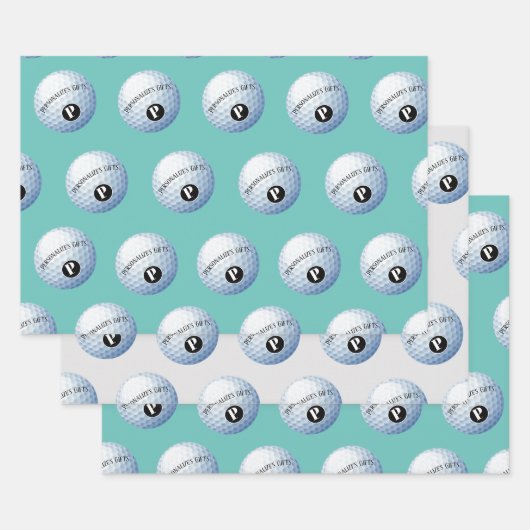 Golf - Aangepaste monogram - Papierblad voor het o Inpakpapier Vel (Set)