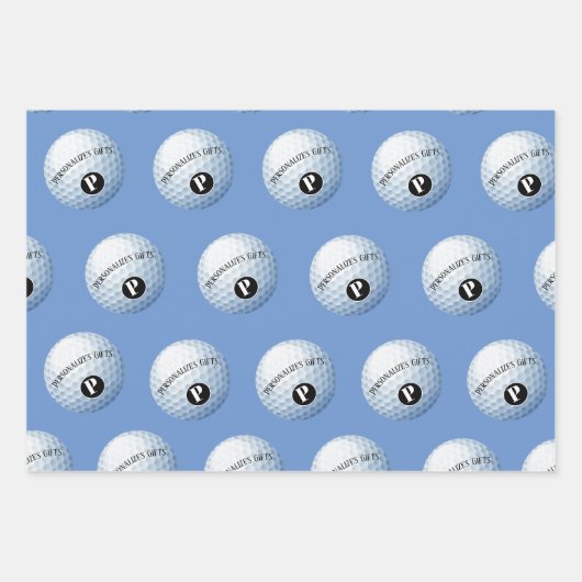 Golf - Aangepaste monogram - Papierblad voor het o Inpakpapier Vel (Voorkant)