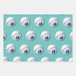 Golf - Aangepaste monogram - Papierblad voor het o Inpakpapier Vel