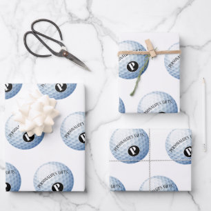 Golf - Aangepaste monogram - Papierblad voor het o Inpakpapier Vel