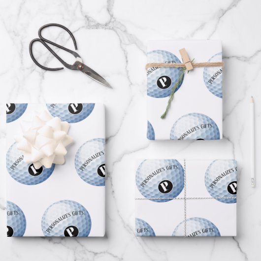 Golf - Aangepaste monogram - Papierblad voor het o Inpakpapier Vel (Voorkant)