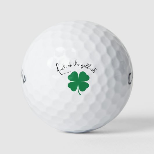 "Golf-achtig geluk" Iers geluk St. Patrick's Day Golfballen (Voorkant)
