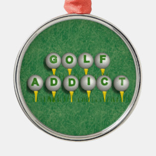 Golf Addict golfer round ornament