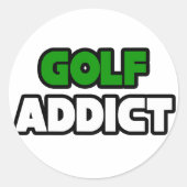 Golf Addict Ronde Sticker (Voorkant)