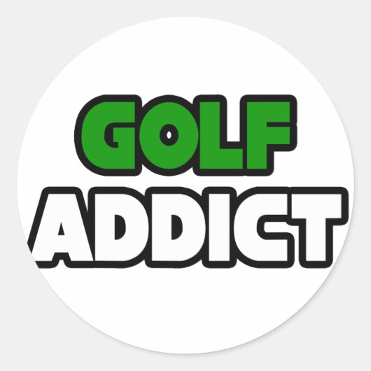 Golf Addict Ronde Sticker (Voorkant)