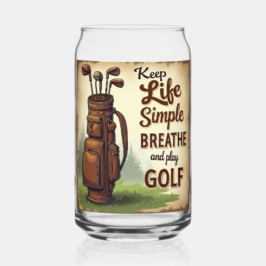 Golf Adem en speel golf Blikvorm Glas (Achterkant)