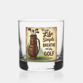 Golf Adem en speel golf Whisky Glas (Achterkant)