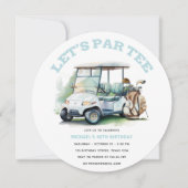 Golf Adult Birthday Partee waterverf Kaart (Voorkant)