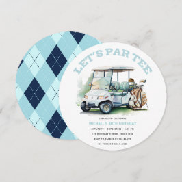 Golf Adult Birthday Partee waterverf Kaart