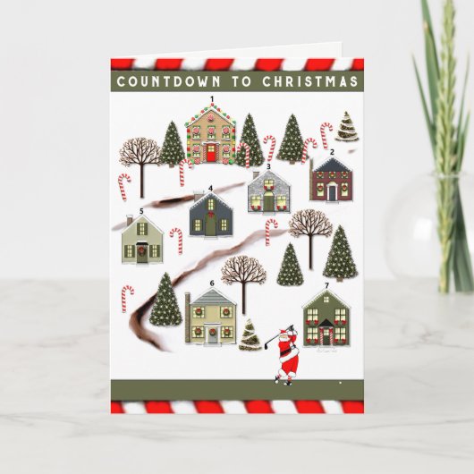 Golf Adventkalender Kerstkaart Feestdagen Kaart (Voorkant)