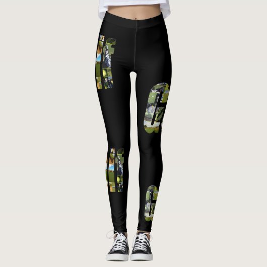 Golf Afbeelding Logo Collage Leggings (Voorkant)