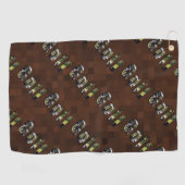 Golf Afbeelding Logo on Brown Golfhanddoek (Horizontaal)