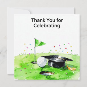 Golf Afstudeer Bedankkaart op Putting Green