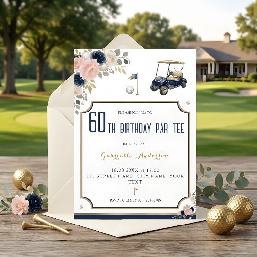Golf Afstudeer Par-Tee Groen Argyle Aquarel Kaart