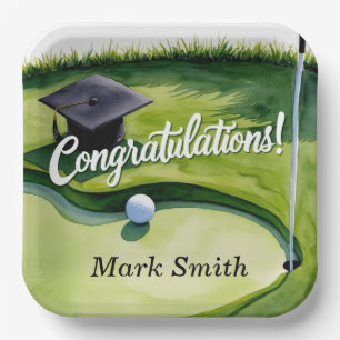 Golf Afstudeerfeest Congratulatie Party op de gree Papieren Bordje