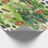 Golf afstudeerfeest gethematiseerd voor kattenlief cadeaupapier (Hoek)