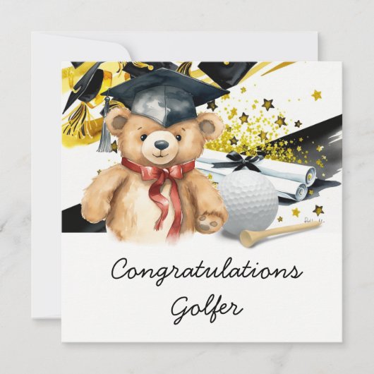 Golf Afstudeerkaart – Gefeliciteerd Afgestudeerde (Voorkant)