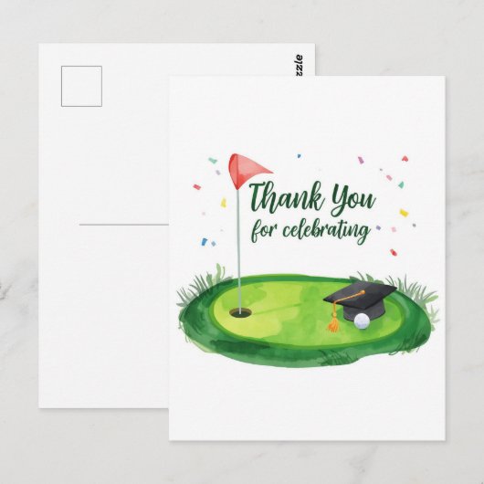 Golf Afstuderen Briefkaart (Voorkant / Achterkant)