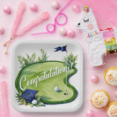 Golf Afstuderen Gefeliciteerd met het putting gree Papieren Bordje (Feest)