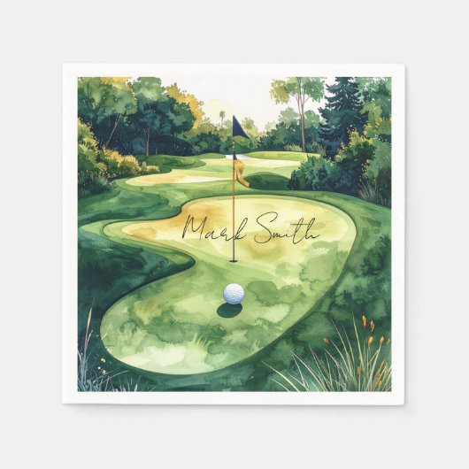 Golf Afstuderen Gefeliciteerd met het putting gree Servet (Voorkant)