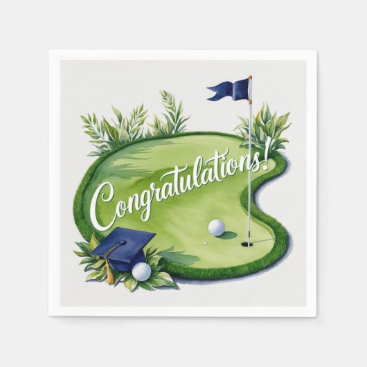 Golf Afstuderen Gefeliciteerd met het putting gree Servet (Voorkant)