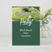 Golf Afstuderen Gefeliciteerd Party op groen Kaart (Staand voorkant)